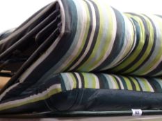 Striped upholstered garden lounger