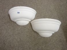 Pair of as new pottery satin wall lights