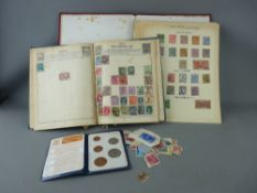 Britain's First Decimal Coinage - five pieces (three bronze and two silver), an Everyland stamp