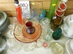 Quantity of vintage and colourful glassware