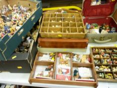 Very large collection of pottery and composition miniature teddy bears and a box containing the