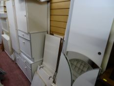 White melamine flat packed bedroom suite (wardrobe and dressing table) and a white melamine