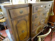 Small breakfront sideboard with four central drawers and two flanking cupboards