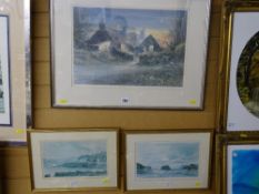 After KEITH ANDREW coloured limited edition (526/850) print - old Anglesey cottage and a pair of