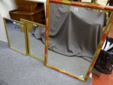 Three decorative wall mirrors