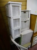 Parcel of white loom style furniture