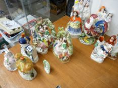 Large parcel of mainly late Staffs pottery, figurines, cottages etc