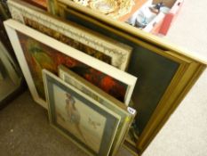 Two early paintings by DAVID GRIFFITHS and two other prints/paintings