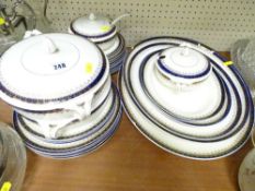 Parcel of Alfred Meakin blue bordered pottery dinnerware