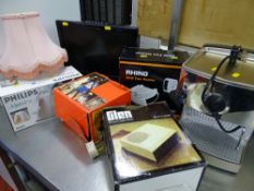 Parcel of small electrical items, Morphy Richards coffee machine, small screen LCD TV with DVD