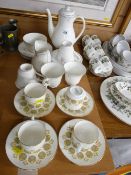 Parcel of Royal Doulton 'Carnation' coffeeware and four Royal Doulton 'Polonaise' coffee cans and