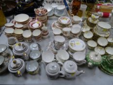 Very large parcel of teaware in four main patterns with oddments of others