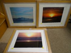 Three framed photographic prints - seascapes