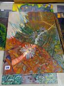 JOHN CHERRINGTON oil on canvas - still life and four other oils on board