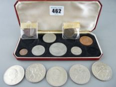 Small collection of vintage British coinage and commemorative crowns