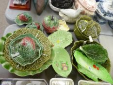 Large parcel of Beswick, Carlton and other Green Leaf serving pottery