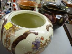 Reproduction Oriental jardiniere, floral pottery jardiniere etc