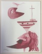 TONY GOBLE framed watercolour - 'Balancing Act', 14 x 18 inches