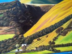 KEN BELTON framed oil - 'Cwm Amarch Above Tal-y-Llyn Lake', 22 x 18 inches 