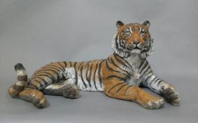 SALLIE WAKELY raku fired ceramic - 'Tiger', 9 x 19 x 11 inches www.salliewakley.co.uk