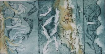 SU WALLS unframed collagraph - 'The Sea & The Edge 2', 31 x 46cms www.artweb.com/artists/