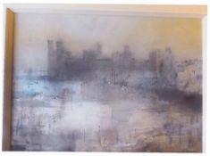 WILLIAM SELWYN framed watercolour, charcoal & pastel - 'Caernarfon Castle', 13 x 10 inches