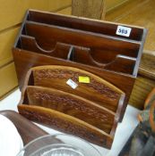 Two wooden letter racks