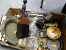 Crate of mixed items including EPNS, glassware etc