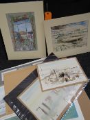 A folio of drawings & paintings by Penarth artist RICHARD O'CONNELL of the River Ely & Cardiff