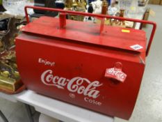 A vintage metal Coca-Cola carry box