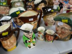 Three Royal Doulton character jugs & others