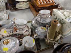 A large Staffordshire cheese dome, Japanese tourist teaware, flatware etc