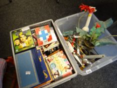 Parcel of DVDs, CDs & flatware