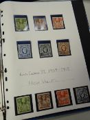 Folder containing Queen Victoria stamps & high value George VI stamps etc