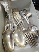 A parcel of sterling / English flatware, 12 ounces approx.