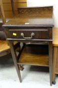 An antique mahogany night cabinet with single-drawer & lower tier