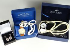 A gents rotary wristwatch & a parcel of costume jewellery