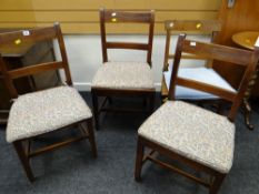 A set of three nineteenth century antique farmhouse chairs & another
