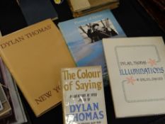 Four various hardback books relating to Dylan Thomas including Portrait of Dylan, The Colour of