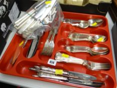 A collection of King's Pattern cutlery together with other loose cutlery