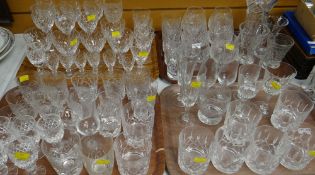 Four trays of various drinking glasses & vases