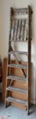A vintage wooden stepladder & folding pasting table