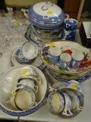 Parcel of blue & white dinnerware, teaware & other collectable plates etc