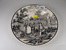 A Dilwyn Swansea black transfer printed plate (A/F)