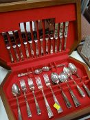 A boxed canteen of Sheffield plate cutlery