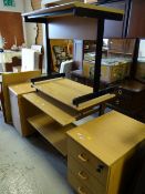 Parcel of modern office furniture, armchair & mirror