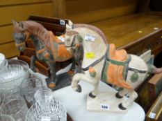 A pair of modern pottery horses