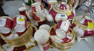 A vintage Staffordshire gilt decorated teaset