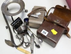 A vintage cased GB Bell & Howell 624 cinecamera together with a parcel of metal ware including