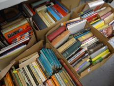 Six boxes of mainly hardback & paperback books, some of Welsh interest, also a collection of Penguin